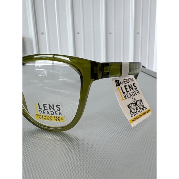 Kreedom Paisley 1 Lens Reader Glasses Green Patented Lens Technology Modern NEW - Picture 2 of 7